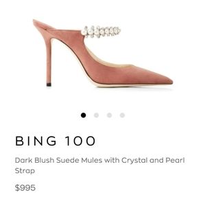 NIB Jimmy Choo Bing 100 Crystal Pump, Blush, 37